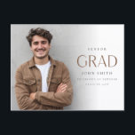 Modern Grad Photo Master Graduation Announcement Postcard<br><div class="desc">Celebrate your milestone with this modern minimalist simple photo collage graduation announcement postcard, featuring a confident grad photo picture image and refined typography. Ideal for masters graduation announcements or senior graduation announcements, it offers a polished way to share your success. Create custom graduation postcards by adding your name, school, degree,...</div>