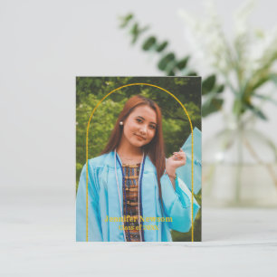 Modern Grad Photo Postcard - Minimal Announcement