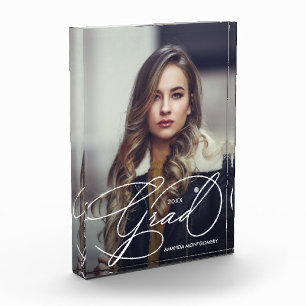 Modern Grad Script Graduation Photo Block