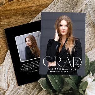 Modern Grad Typography 2 Photo Graduation Announcement