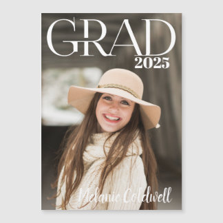 Modern Grad Typography Photo  Magnet