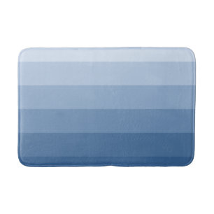 Modern Gradient Blue Stripes Bath Mat