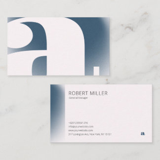 Modern Gradient Blur Noise Letter Grey Blue Business Card