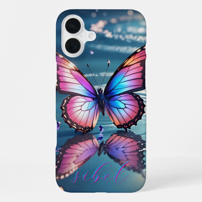 Modern Gradient Butterfly Monogrammed Case- Mate i iPhone Case (Back)