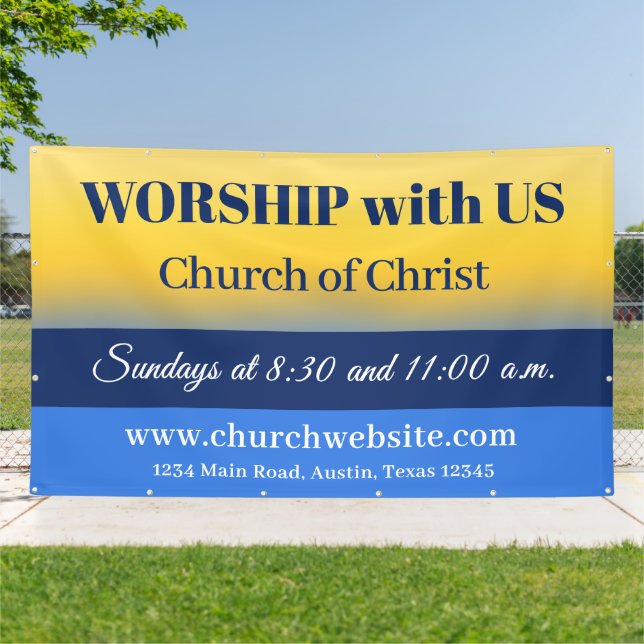 Modern Gradient Church Sanctuary Welcome Display B Banner (Outside)