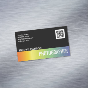 Modern gradient colours metallic shine magnetic business card