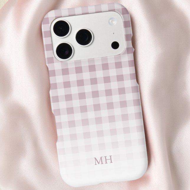 Modern Gradient Minimal Gingham Chic Monogram (Modern Gradient Minimal Gingham Chic Monogram Case-Mate iPhone Case)