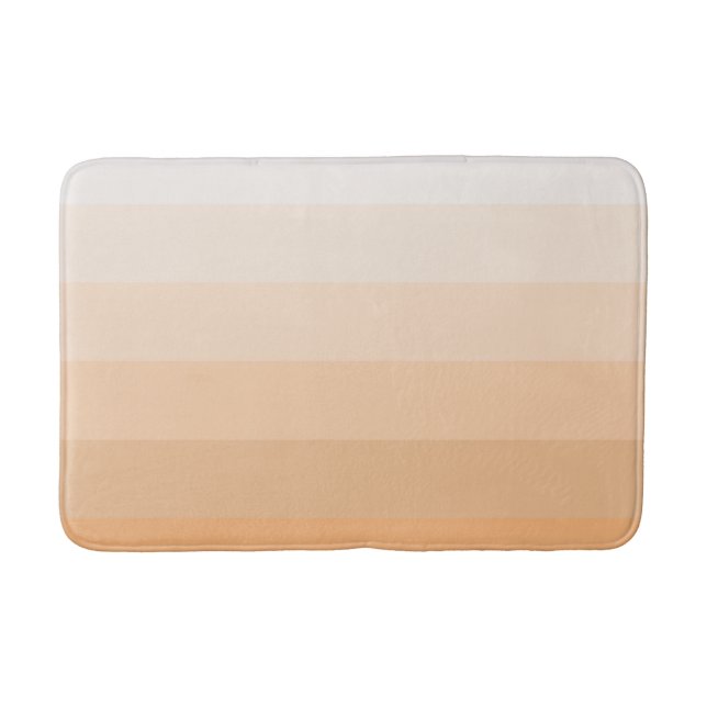 Modern Gradient Peach Stripes Bath Mat (Front)