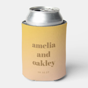 Modern Gradient Personalised Custom Wedding Favour Can Cooler
