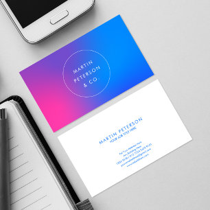 Modern Gradient Pink Blue   Simplicity Futuristic Business Card
