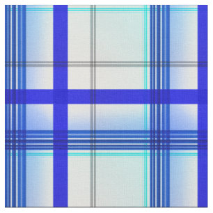 Modern Gradient Plaid Check Azure  Blue Tones Fabric