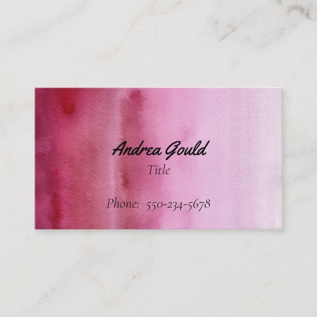 Modern Gradient Raspberry Pink Business Card (Front)