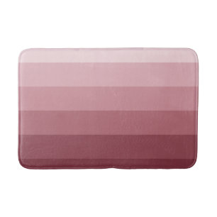 Modern Gradient Rose Red Stripes Bath Mat