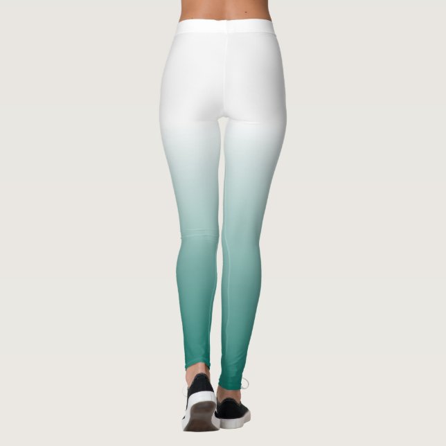 Modern Gradient Template Teal Blue Green Womens Leggings (Back)
