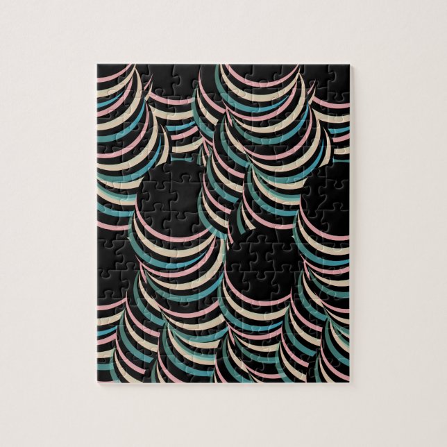 Modern Gradient Trippy Tunnels Hypnotic Jigsaw Puzzle (Vertical)