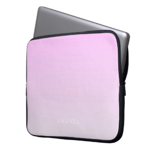 Modern Gradients Pink Minimalist Personalize Laptop Sleeve