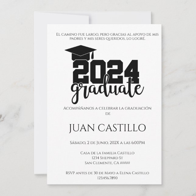 Modern Graduate 2024 invite (Front)