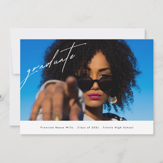 Modern Graduate 2025 High School Photo Graduation Announcement (Front)