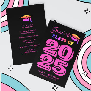 Modern Graduate 2025 Rainbow Graduation Announcement