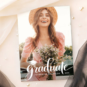 Modern Graduate 2 Photo Graduation Announcement