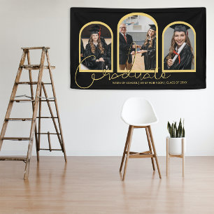 Modern Graduate 3 Arched Photo Collage Banner