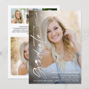 Modern Graduate 5 Photo Graduation Invitation