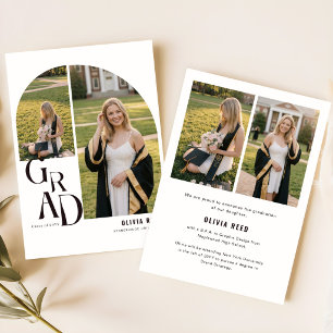 Modern Graduate Arch Photo Collage Graduation Announcement