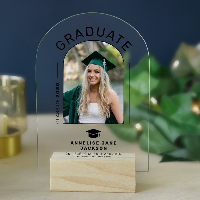 Modern graduate arch photo graduation announcement (Creator Uploaded)