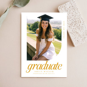 Modern Graduate Arch Photo Graduation Announcement Postcard