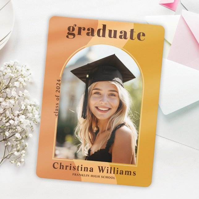 Modern Graduate Arch Photo Graduation Party Invitation (Modern Graduate Arch Photo Graduation Party Invitation)