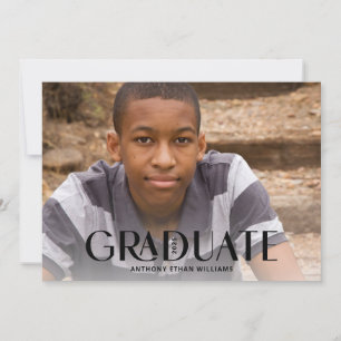 Modern Graduate Black Overlay Graduation Party Invitation