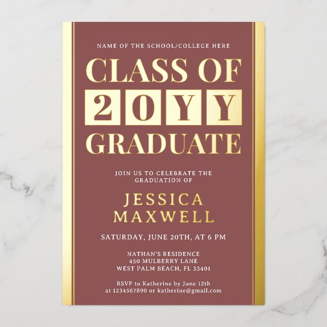 Modern Graduate Bold School and College Graduation (Front)