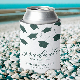 Modern Graduate Cap Graduation Party Can Cooler