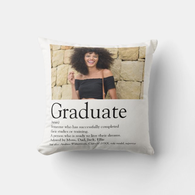 Modern Graduate Definition Photo Cushion (Front)