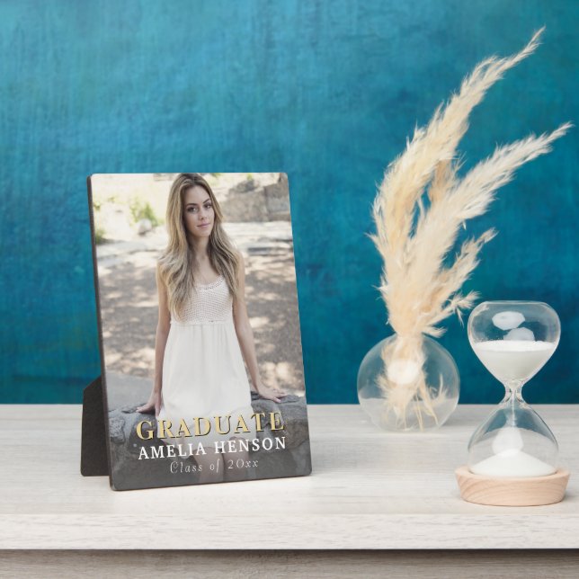 Modern Graduate Full Photo Graduation  Plaque (Side)