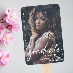 Modern Graduate Handwritten Script   Photo Hand Fan