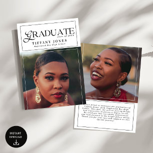 Modern Graduate Magazine Photo Graduation Announcement