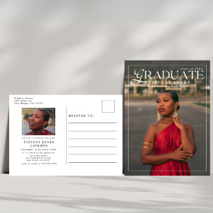Modern Graduate Magazine Photo Graduation Party Postcard