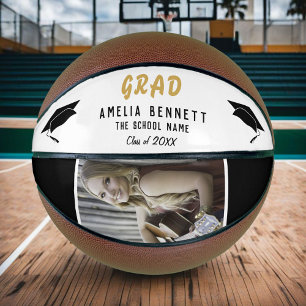 Modern Graduate Name / Grad Graduation Photo Basketball