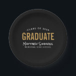 Modern Graduate Personalised Graduation Party Paper Plate<br><div class="desc">Modern minimalist personalised graduation party paper plates to coordinate with our matching Modern Graduate invitation designs. Personalise it with your name,  school and graduation year. Use the design tools to choose any background colour,  change the text,  fonts and colours to create a unique one of a kind design.</div>
