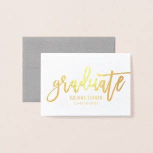 Modern Graduate Personalised Monogram Name Gold Foil Card