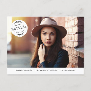 Modern graduate photo announcement + party invite