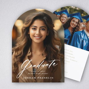 Modern Graduate Photo Arch Graduation Announcement