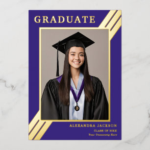 Modern Graduate Photo Blue and Gold