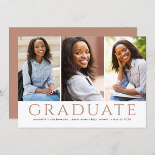 Modern Graduate Photo Collage Graduation Announcement