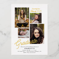 Modern Graduate Photo Collage Graduation Gold