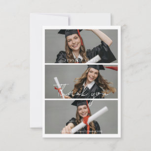Modern Graduate Photo Collage Graduation Thank You Card