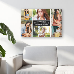 Modern Graduate Photo Collage Keepsake Canvas Print