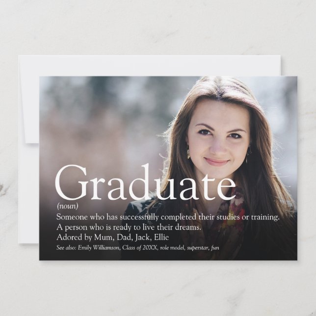 Modern Graduate Photo Definition  Invitation (Front)