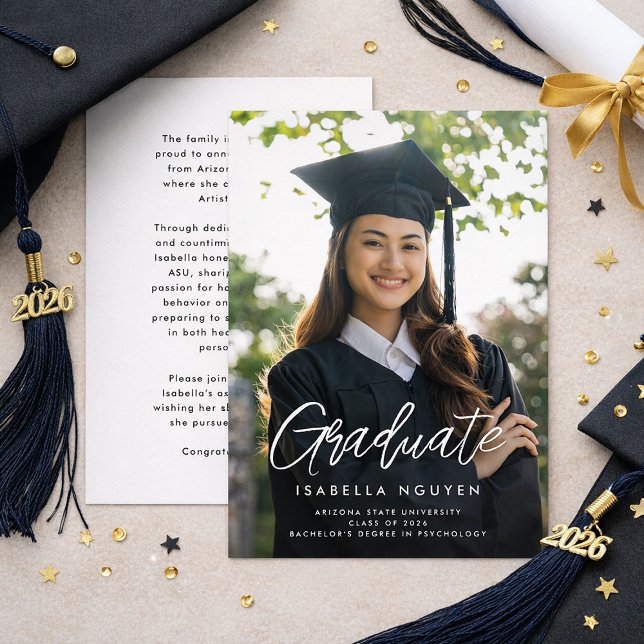 Modern graduate photo graduation announcement (Creator Uploaded)